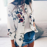 Zipper Plus Size Women's Jacket Floral Printed Long Sleeve O Neck Tops Sweatshirt Spring Slim Womens Coats And Jackets Outwear