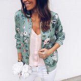 Zipper Plus Size Women's Jacket Floral Printed Long Sleeve O Neck Tops Sweatshirt Spring Slim Womens Coats And Jackets Outwear