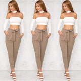 Women High Waist Elastic Harem Pants Casual Chffion OL Lady Ankle -length Capris Trouser Women Clothing Pencil Pants