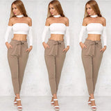 Women High Waist Elastic Harem Pants Casual Chffion OL Lady Ankle -length Capris Trouser Women Clothing Pencil Pants