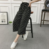ETOSELL Women New Summer Wide Leg Pants Casual Loose High Elastic Waist Harem Pants Loose Belt Striped Elasticated Trousers