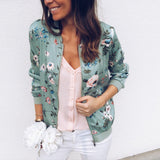 Zipper Plus Size Women's Jacket Floral Printed Long Sleeve O Neck Tops Sweatshirt Spring Slim Womens Coats And Jackets Outwear